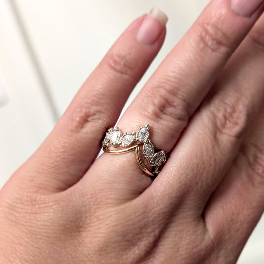 Elisa Organic Marquise Diamond Half Eternity Band