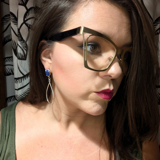 Lottie - Lapis Silver Drop Earring