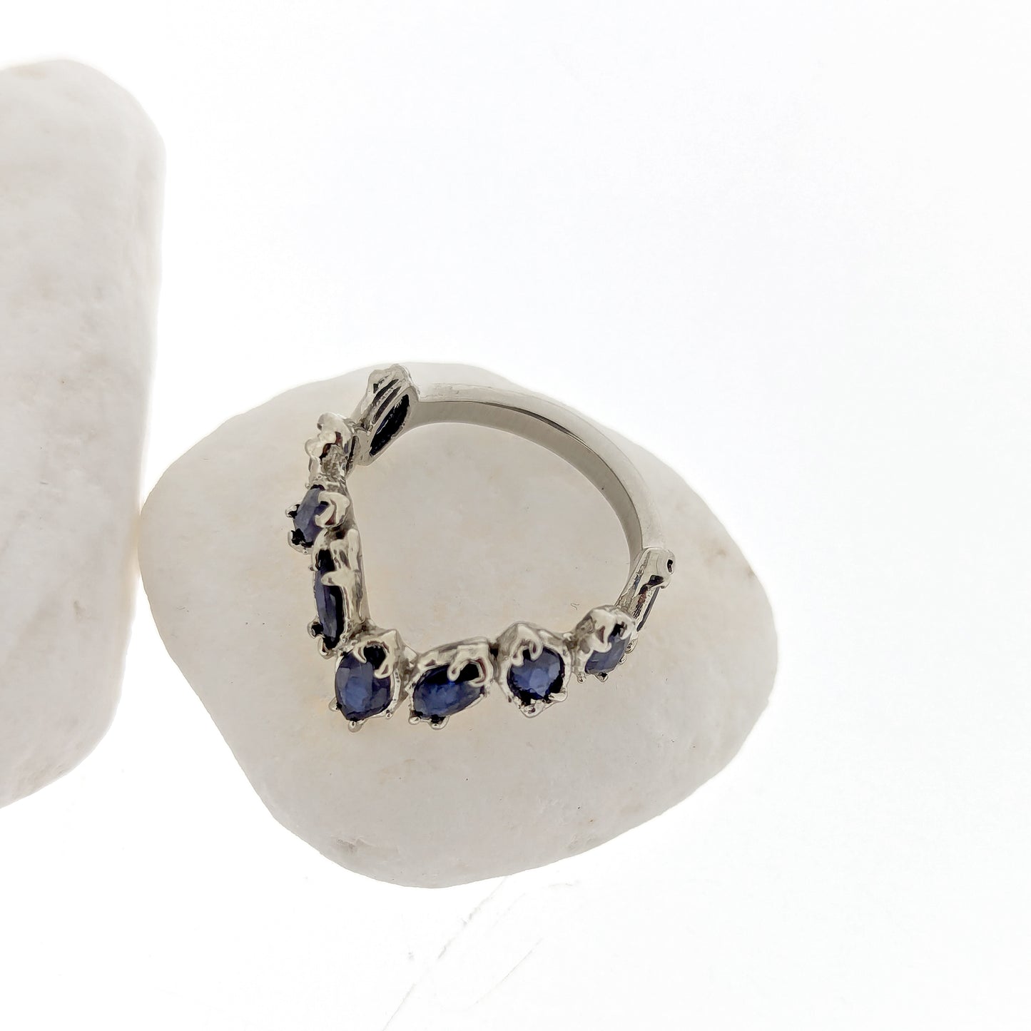 Elisa Organic Marquise Sapphire Half Eternity Band