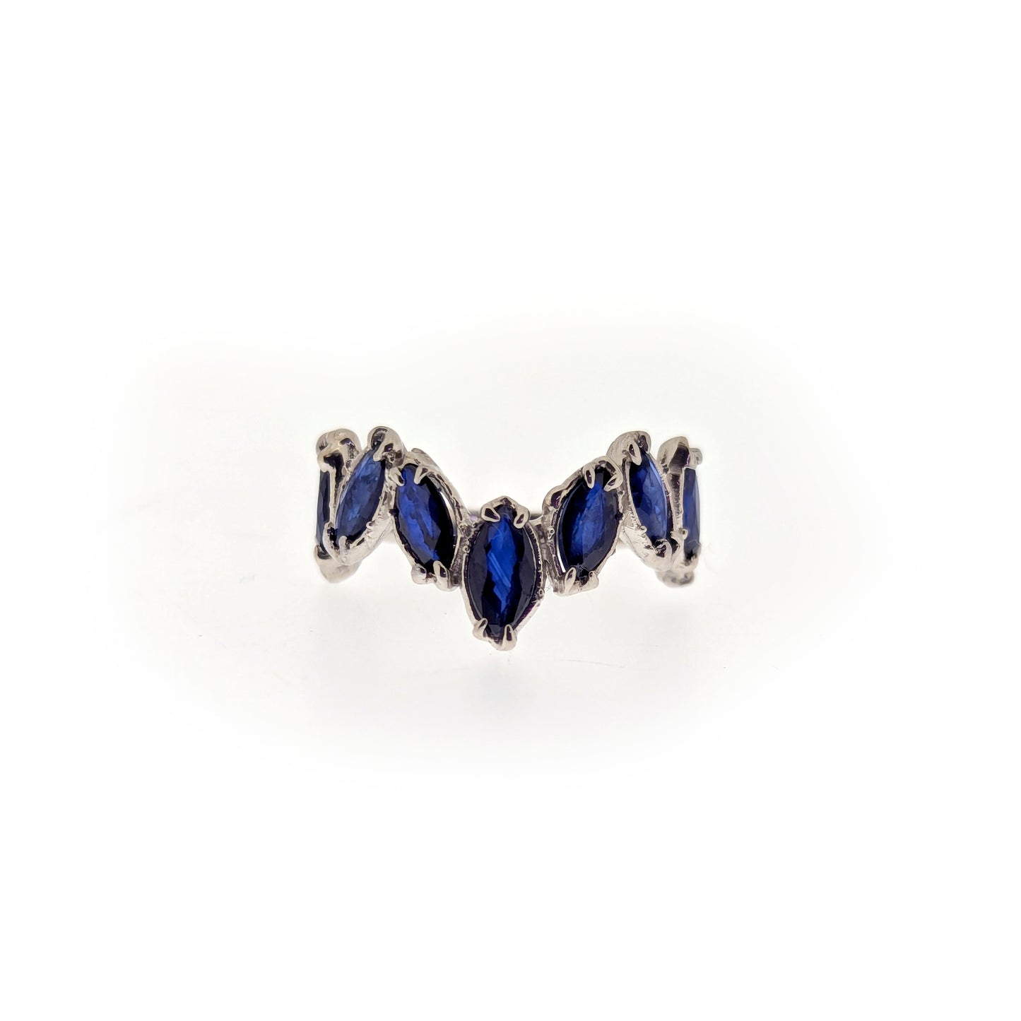 Elisa Organic Marquise Sapphire Half Eternity Band