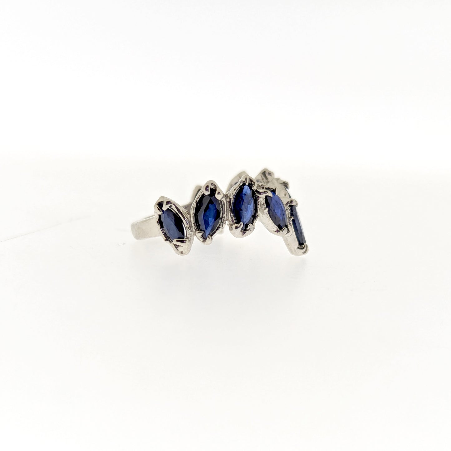 Elisa Organic Marquise Sapphire Half Eternity Band