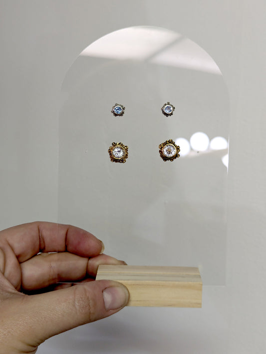 Talia Stud Earring - White Topaz Vermeil