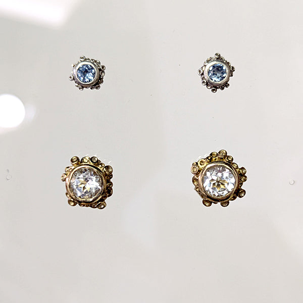 Talia Stud Earring - White Topaz Vermeil