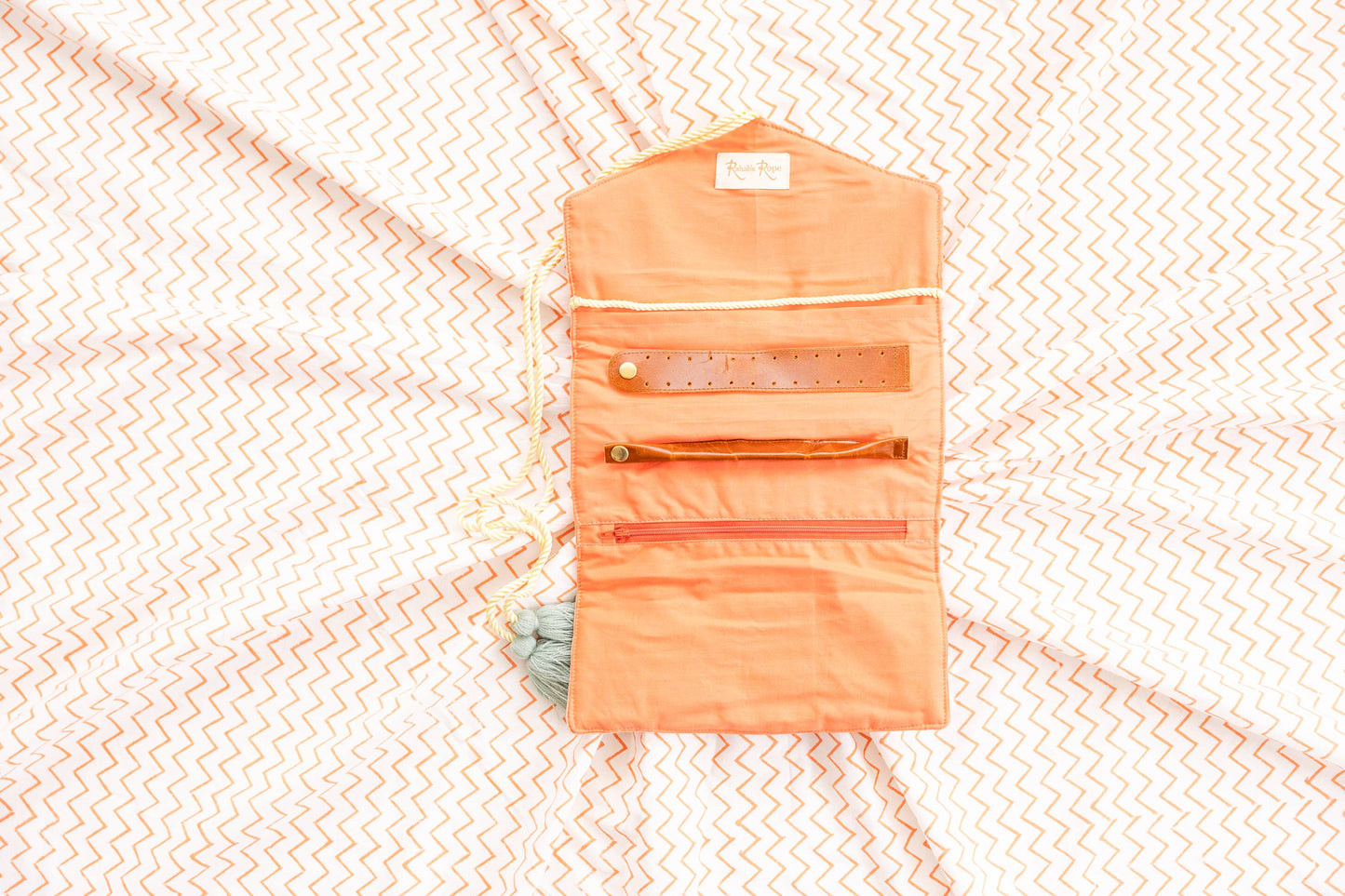 Embroidered Velvet Jewelry Organizer - Coral Botanical