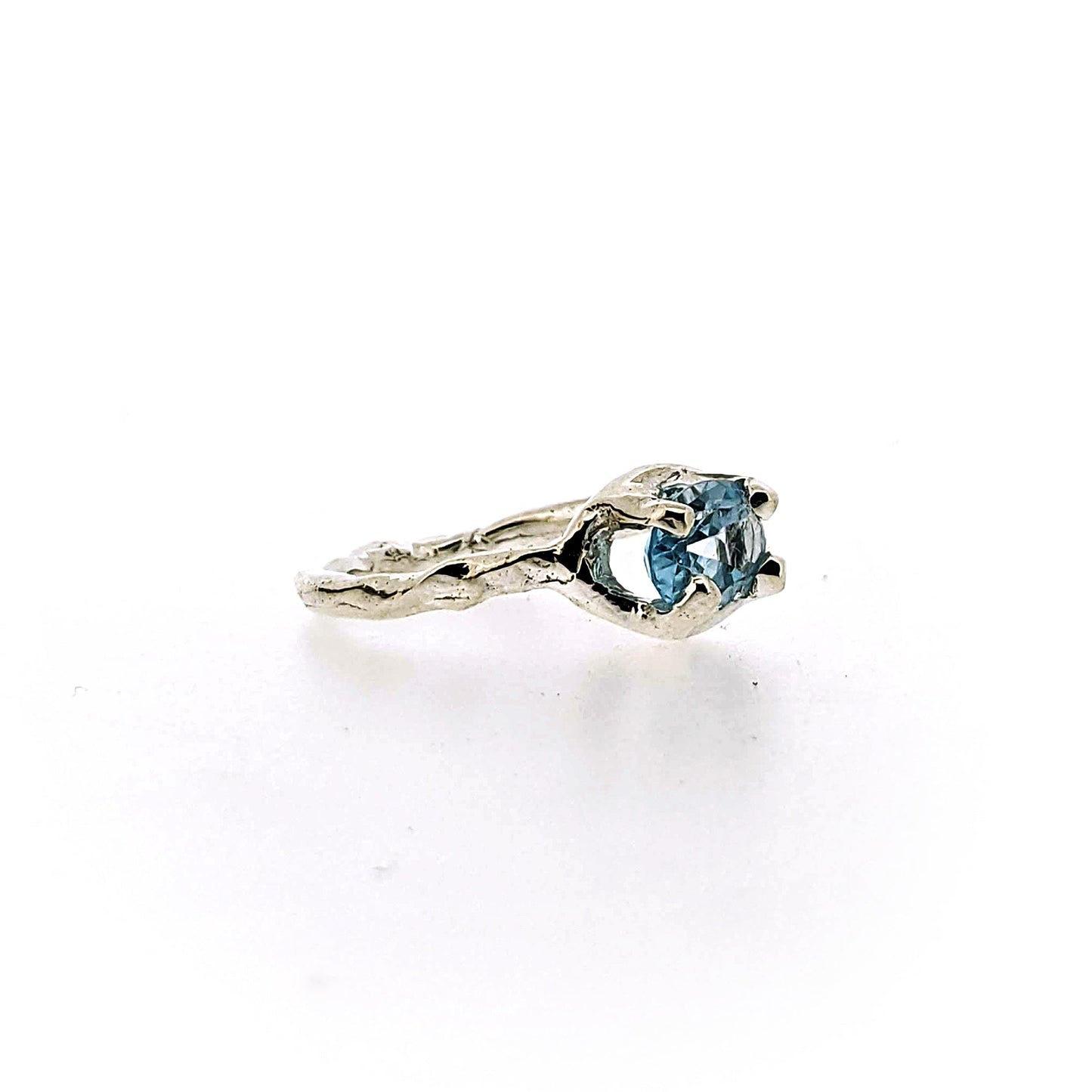 Side view of Ada Ring - Blue Topaz.
