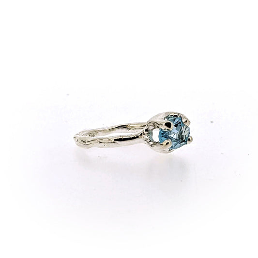 Side view of Ada Ring - Blue Topaz.