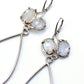 Sterling silver and Rainbow Moonstone dangle bridal earrings handmade by Katie Poterala