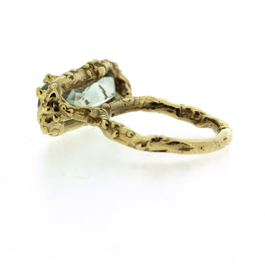 Back view of detail on band and setting on Sylvian Ring.