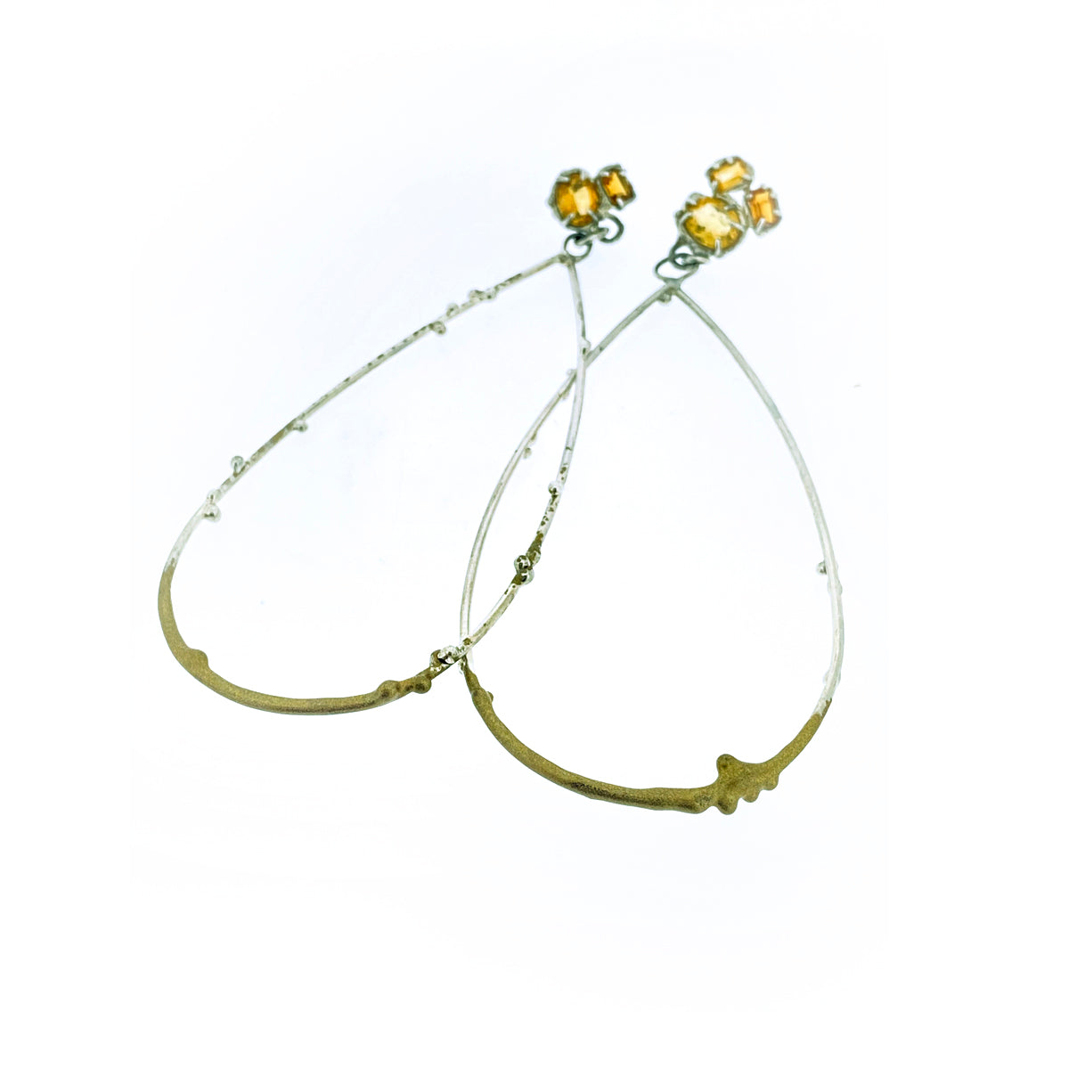 Citrine Cluster Long Earrings