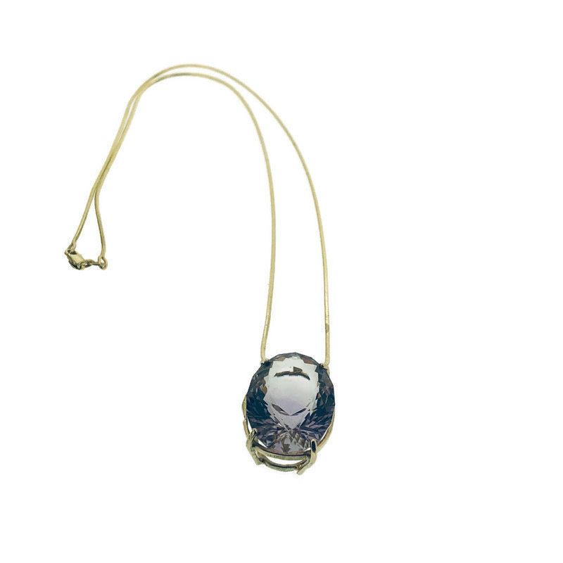 Full view of Amethyst Pendant on white background.