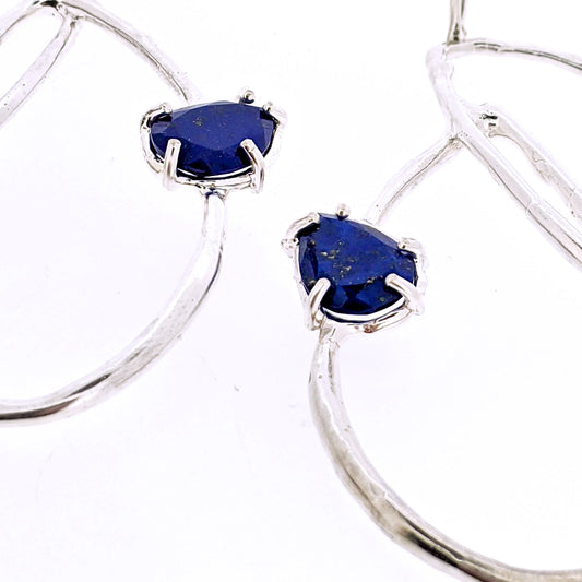 Detail shot of lapis on Harlow Earrings - Lapis.