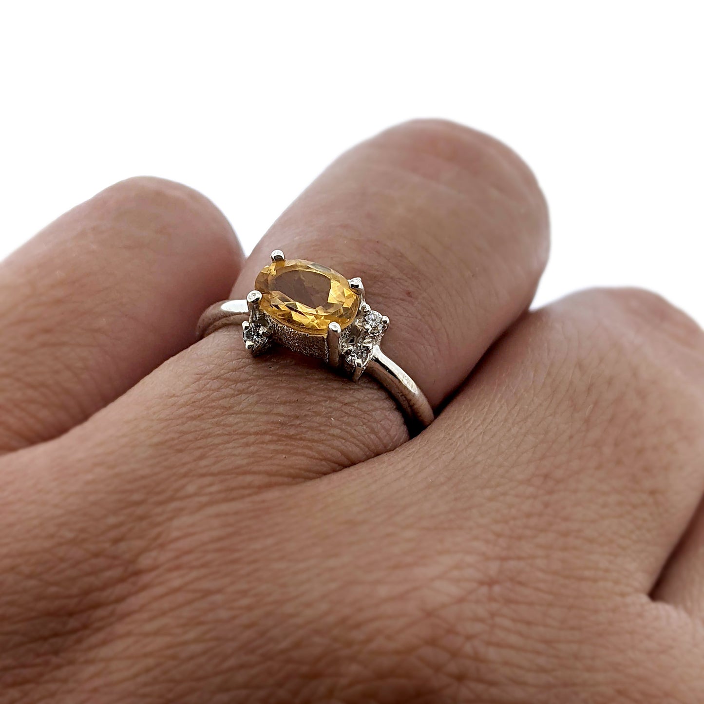 Roman Ring - Citrine and Diamond