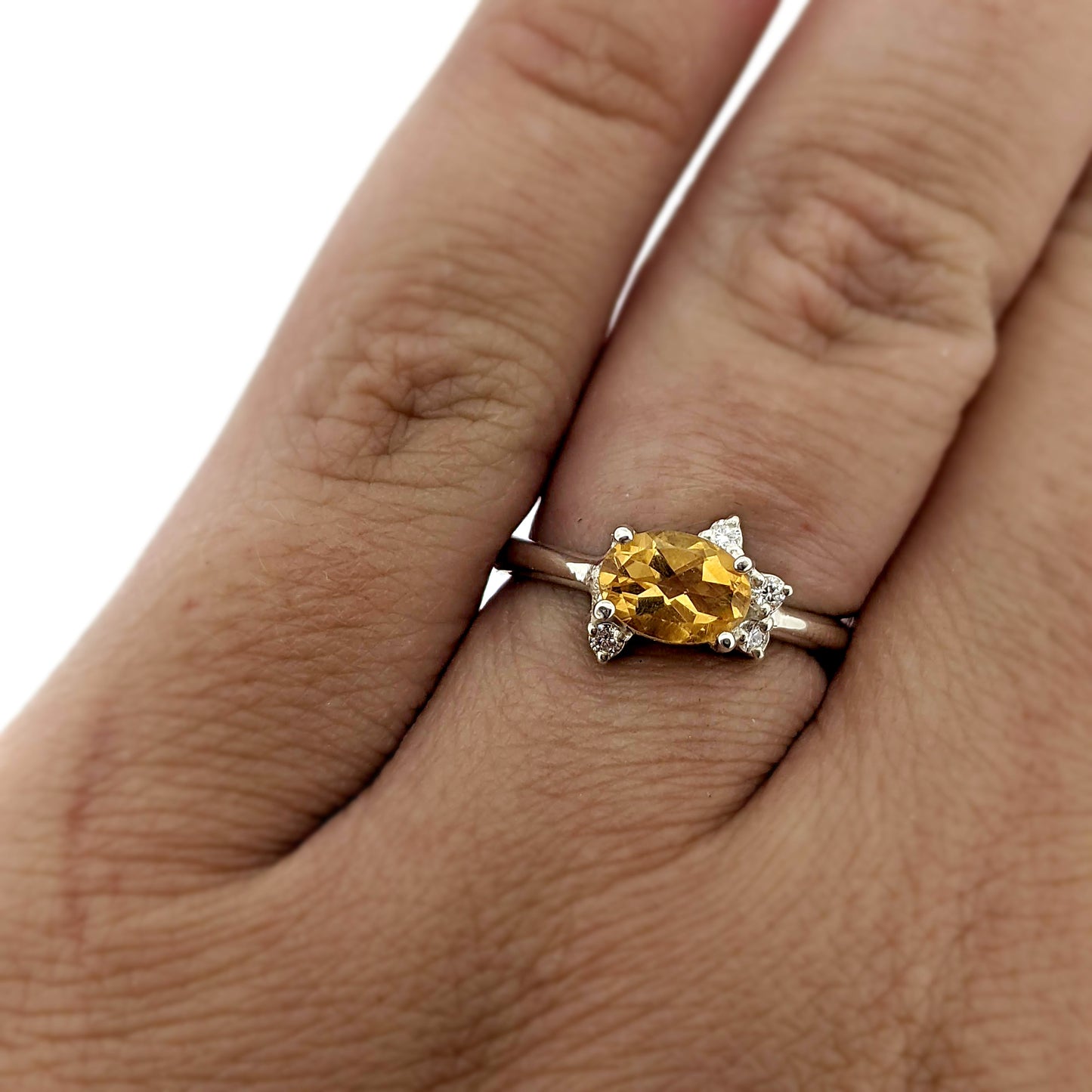 Roman Ring - Citrine and Diamond