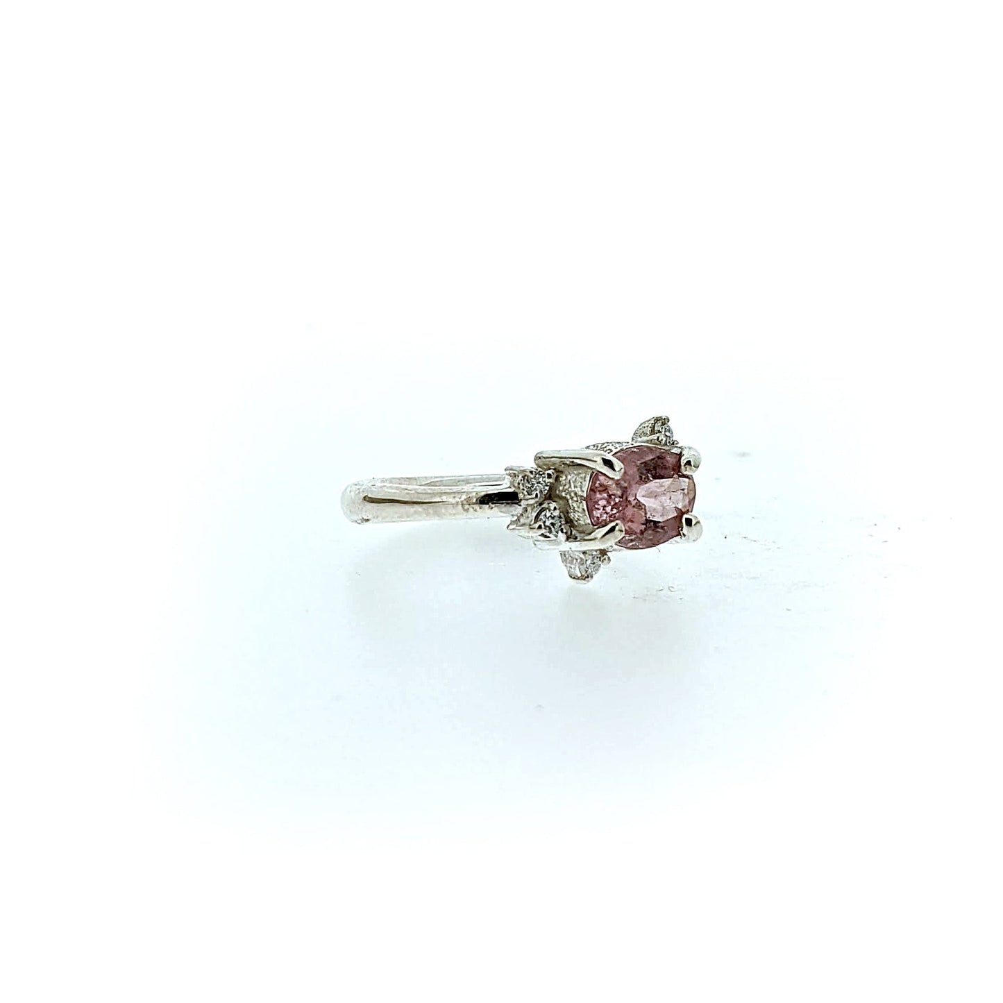 Roman Ring - Pink Tourmaline and Diamond