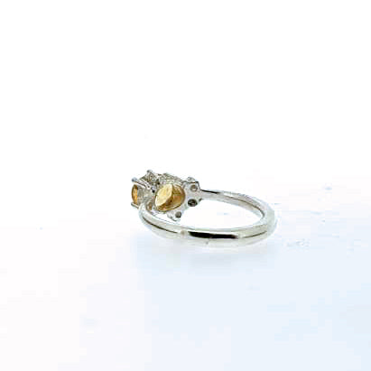 Roman Ring - Citrine and Diamond