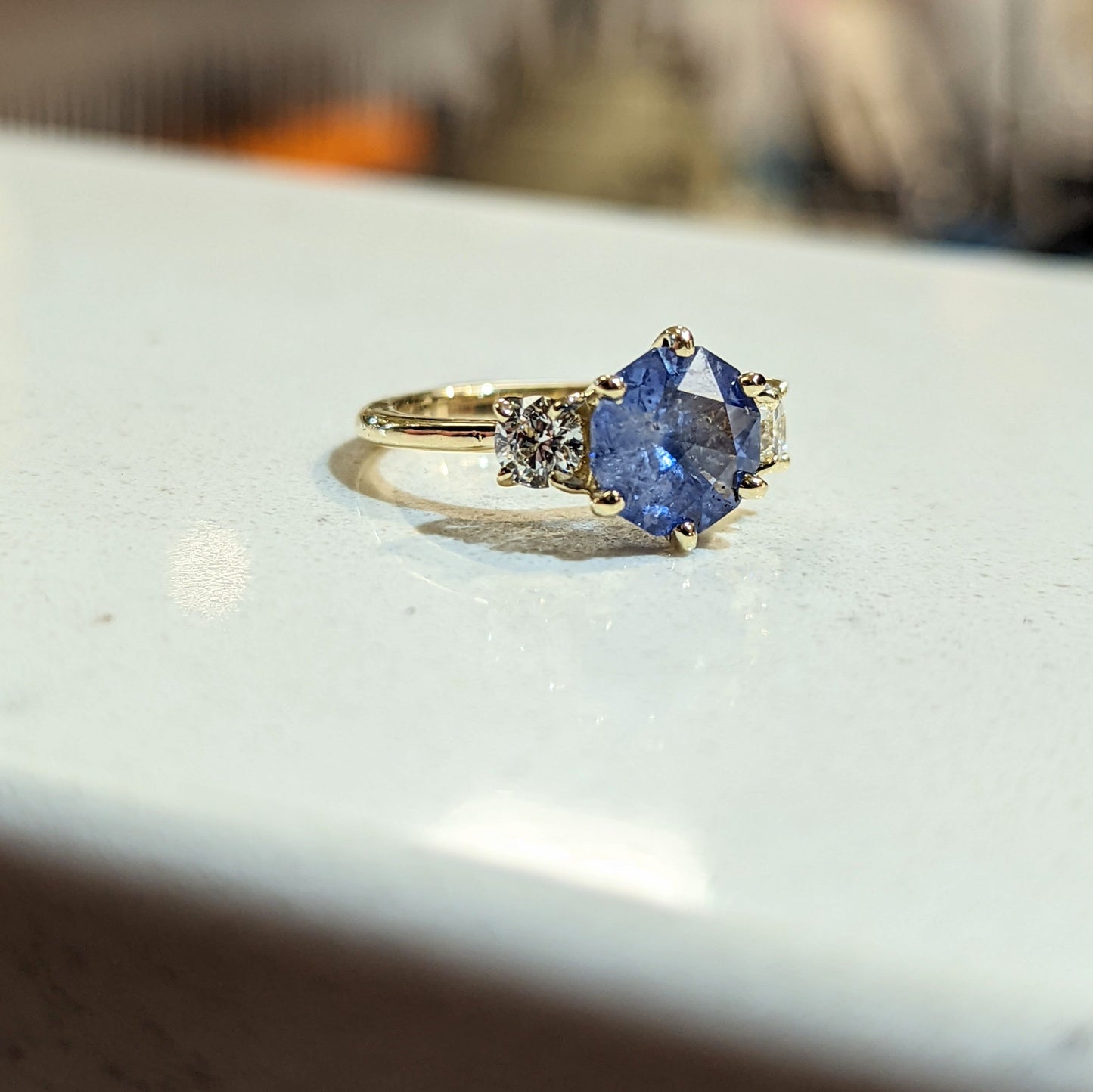 Ariana Sapphire + Diamond Ring