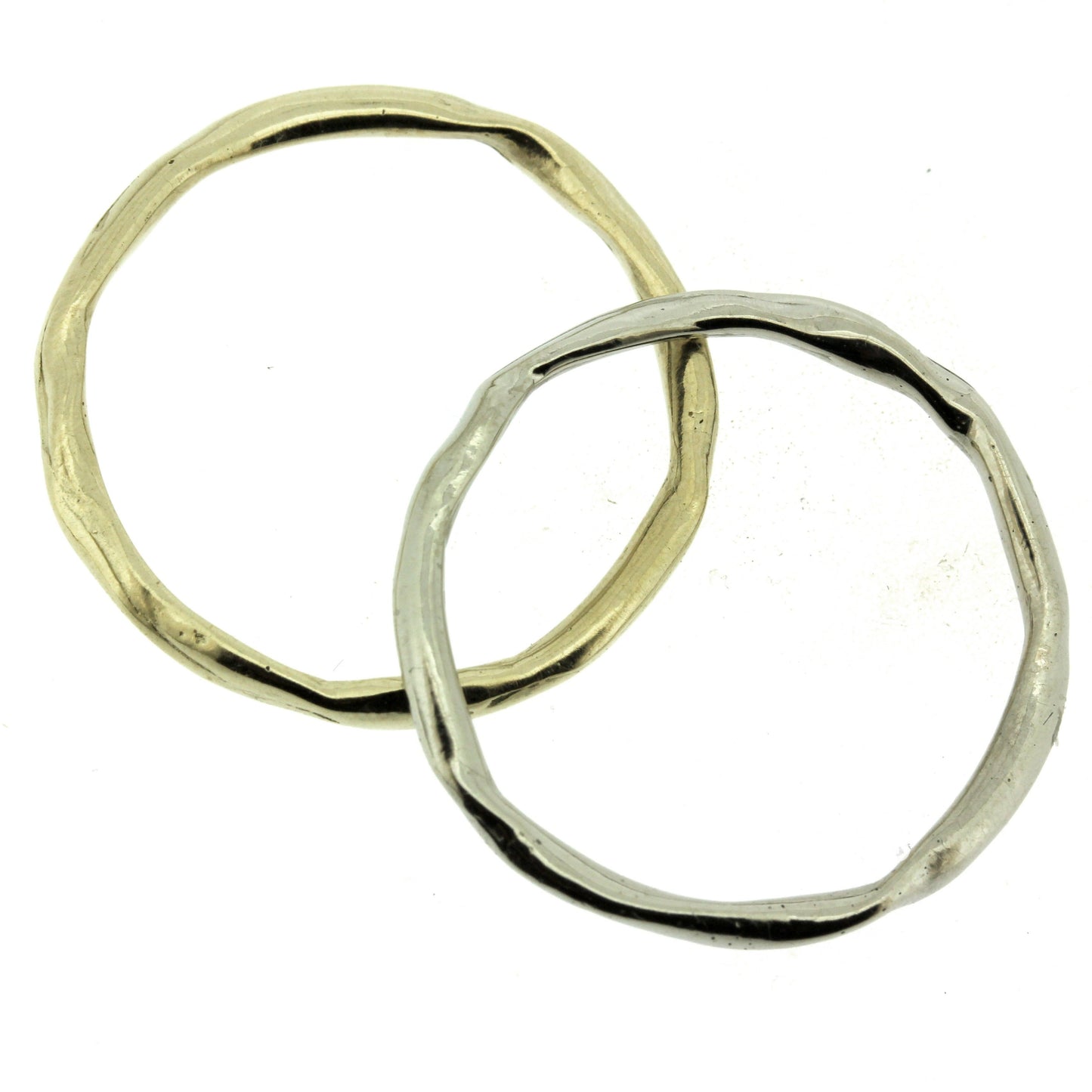 Full view of gold and silver men's Stream band.