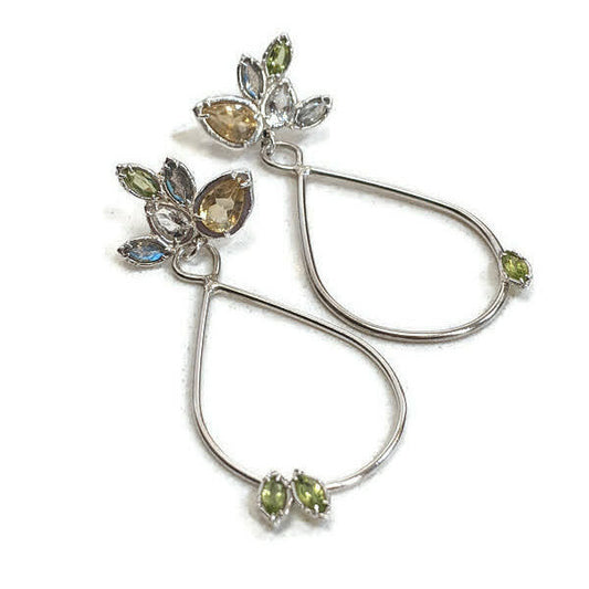 Party Blend Cluster Long Dangle Earrings