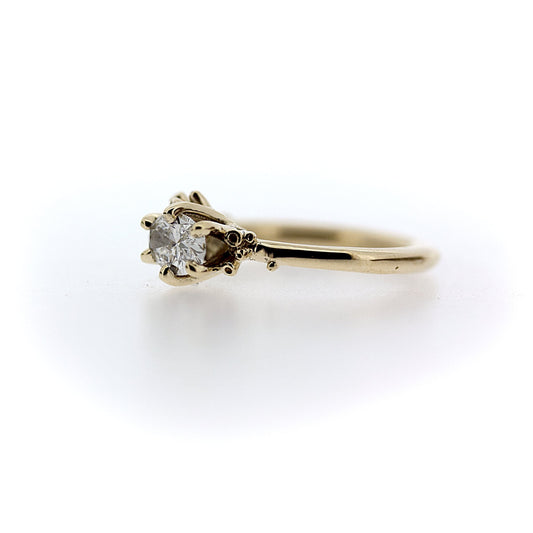 Side view of Cleopatra Diamond Engagement Ring.