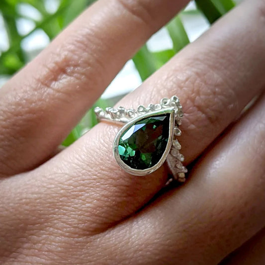 unique handmade organic sea sponge or octopus nature ocean inspired engagement ring