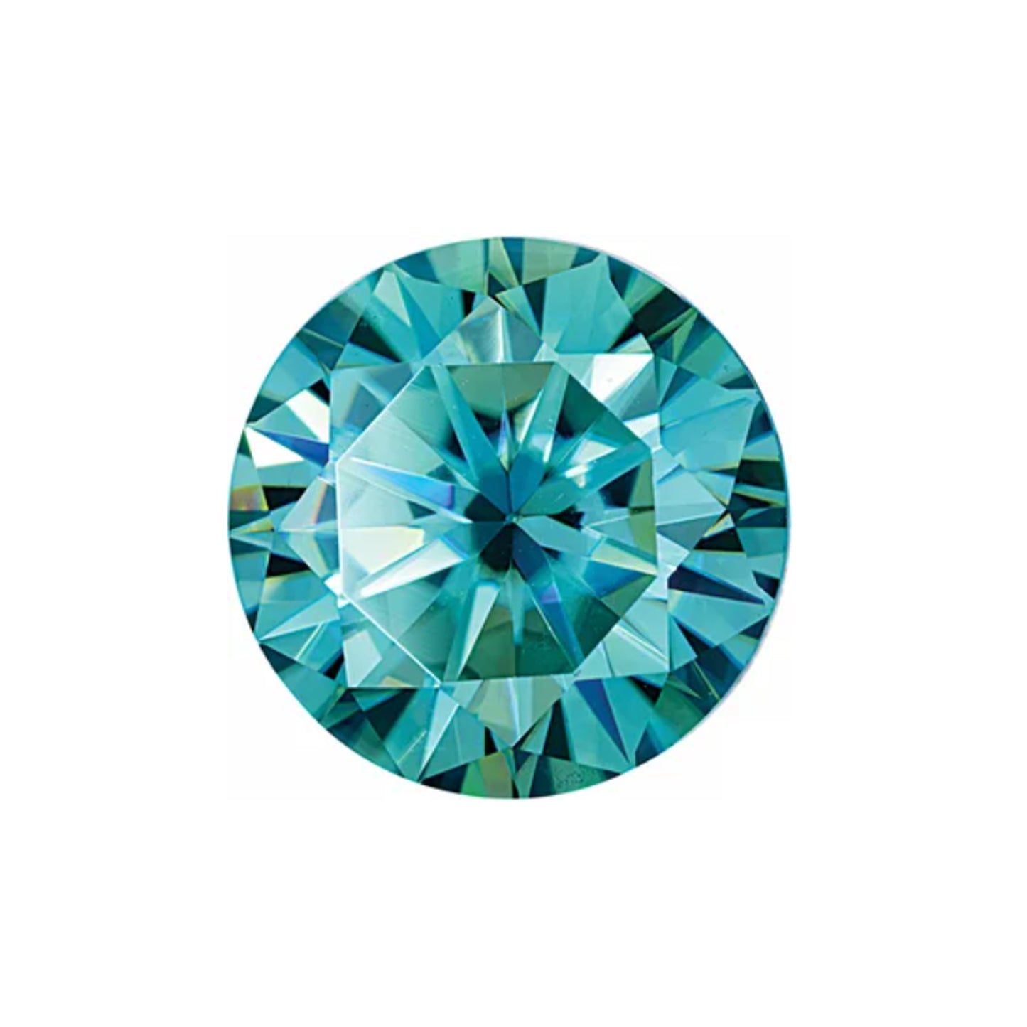 Round Teal Moissanite