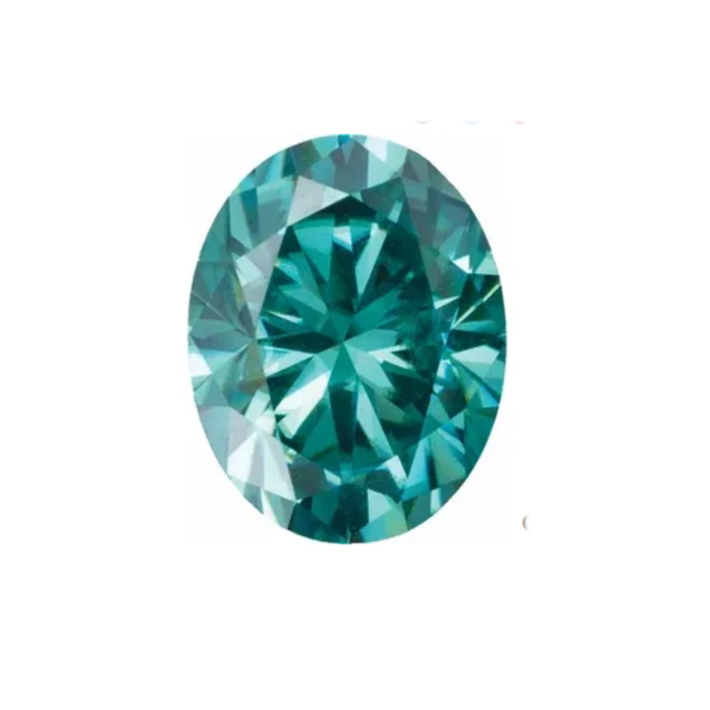 Oval Teal Moissanite