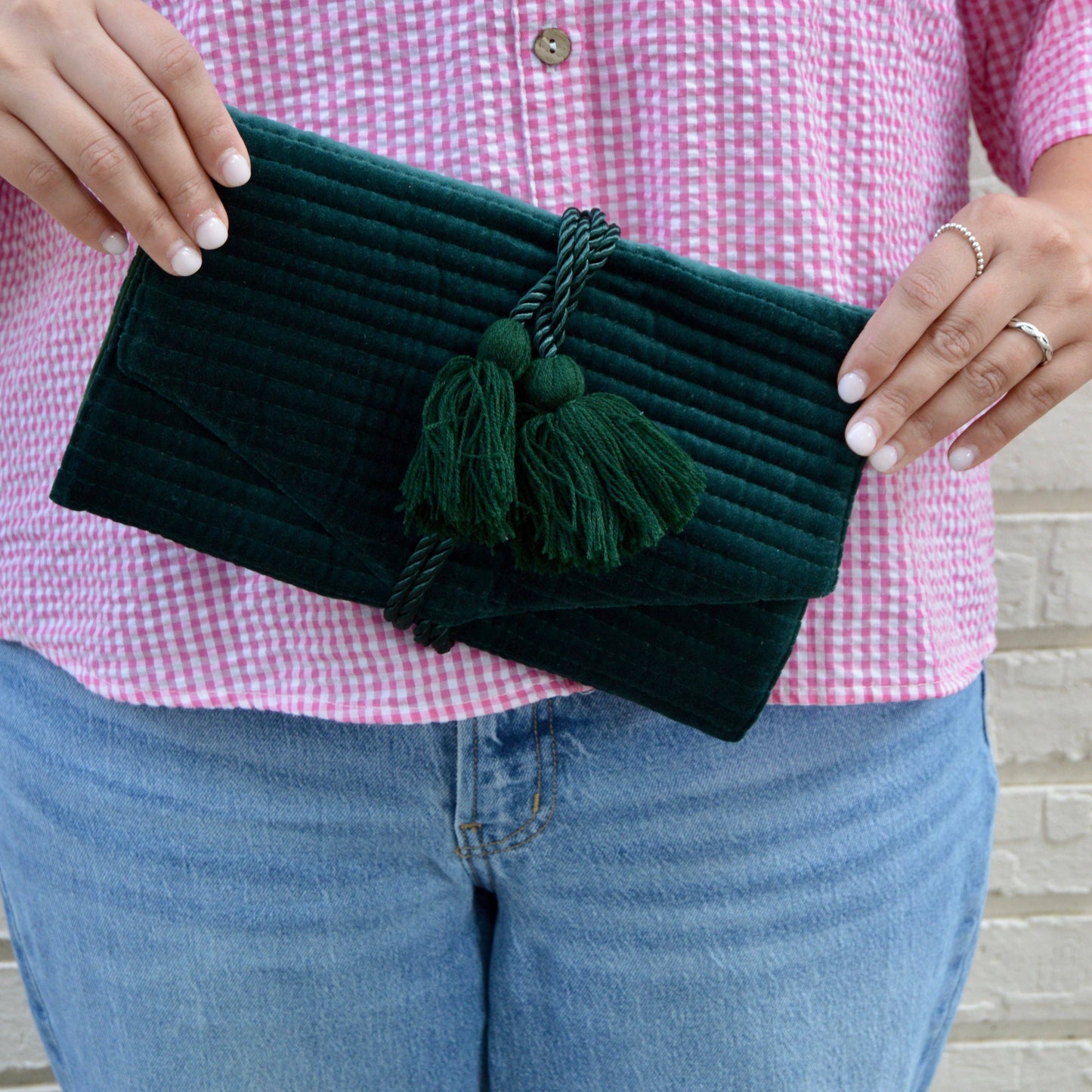 Velvet Jewelry Organzier- Emerald Green