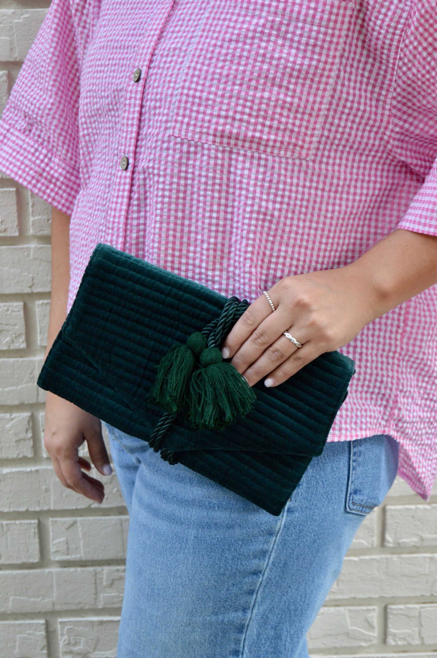 Velvet Jewelry Organzier- Emerald Green