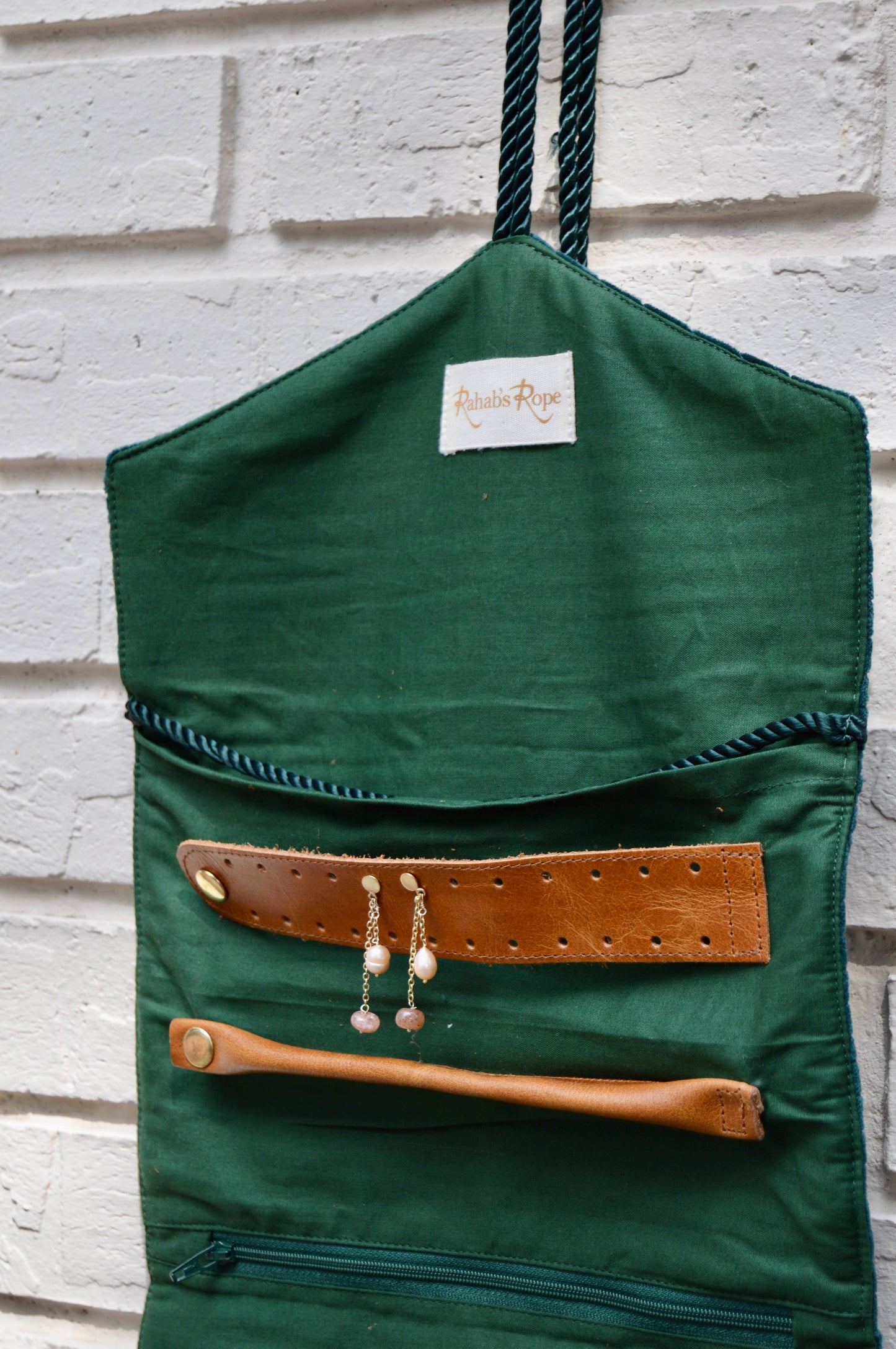 Velvet Jewelry Organzier- Emerald Green