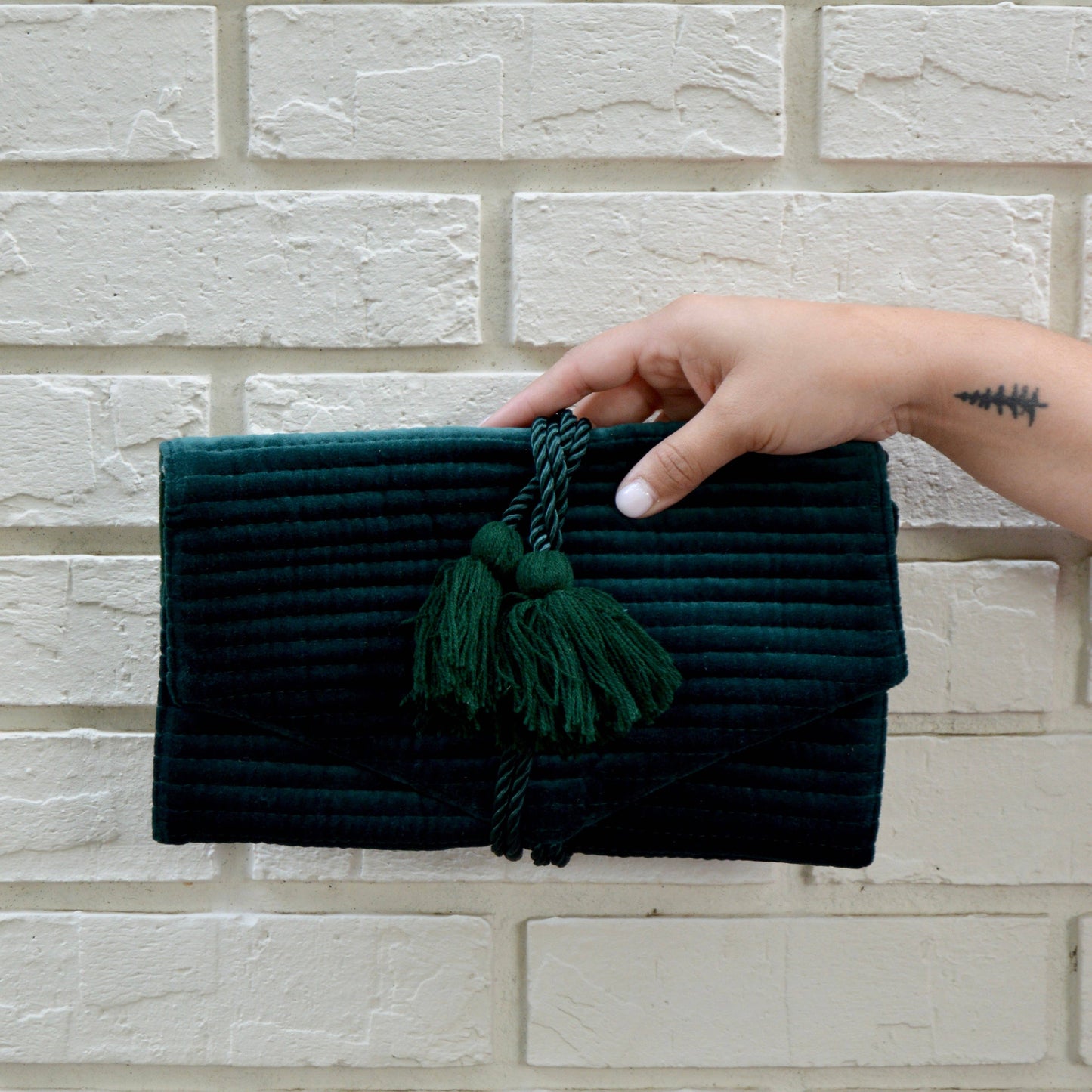 Velvet Jewelry Organzier- Emerald Green