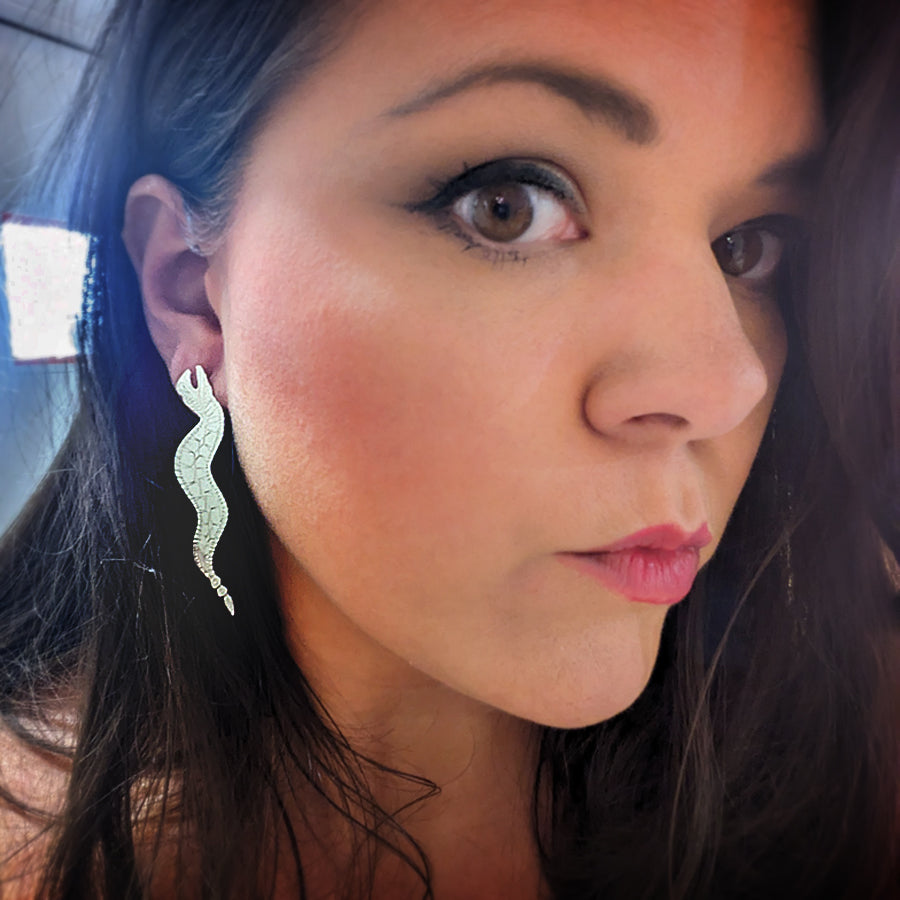 CHOOSE YOUR DATE - Boho Stamped Serpent Earrings - PRIVATE CLASS
