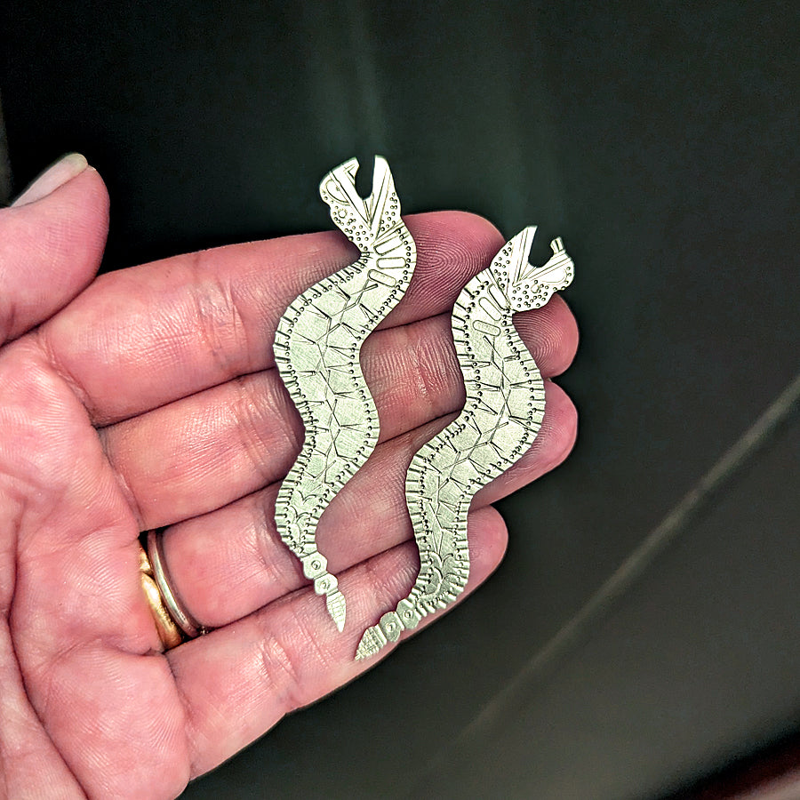 CHOOSE YOUR DATE - Boho Stamped Serpent Earrings - PRIVATE CLASS