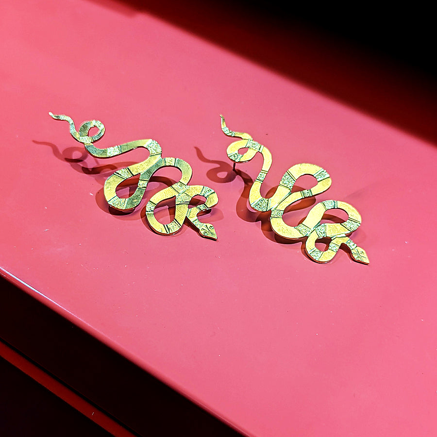 CHOOSE YOUR DATE - Boho Stamped Serpent Earrings - PRIVATE CLASS