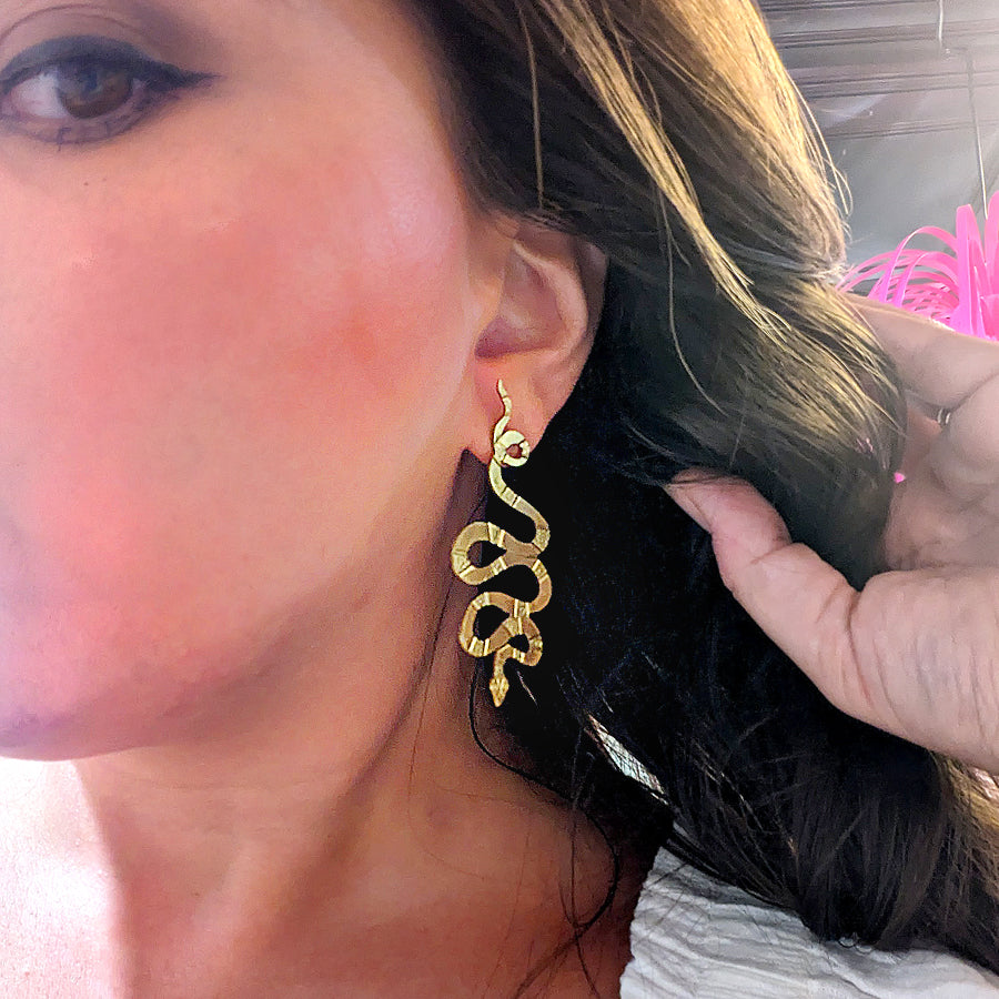 CHOOSE YOUR DATE - Boho Stamped Serpent Earrings - PRIVATE CLASS