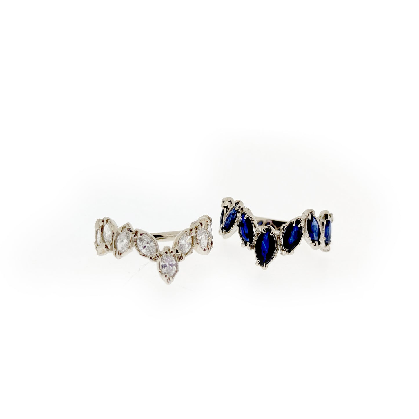 Elisa Organic Marquise Diamond Half Eternity Band