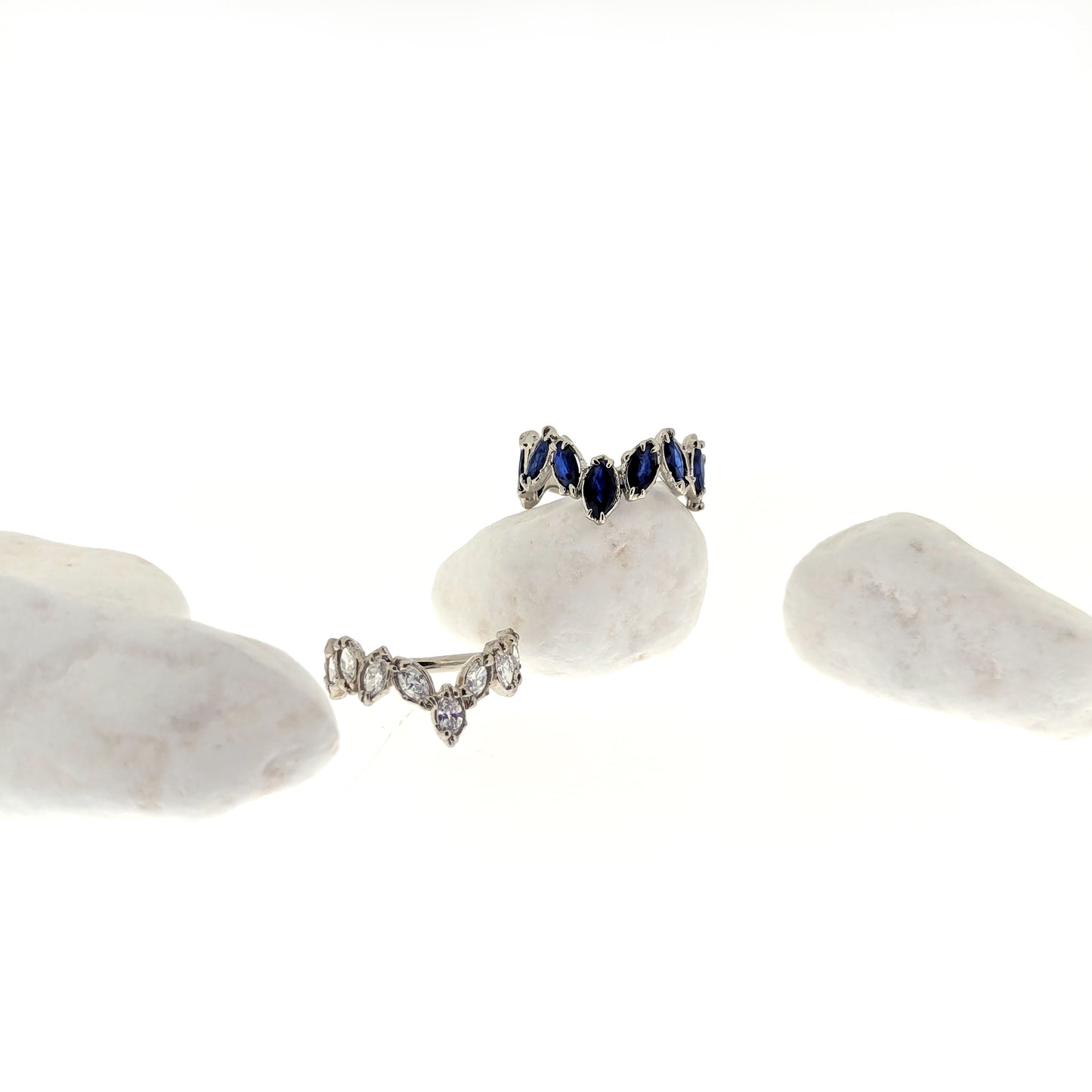 Elisa Organic Marquise Diamond Half Eternity Band