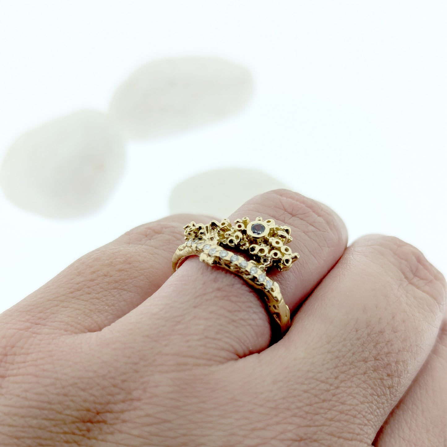 Christa Gray Spinel and Diamond Ring