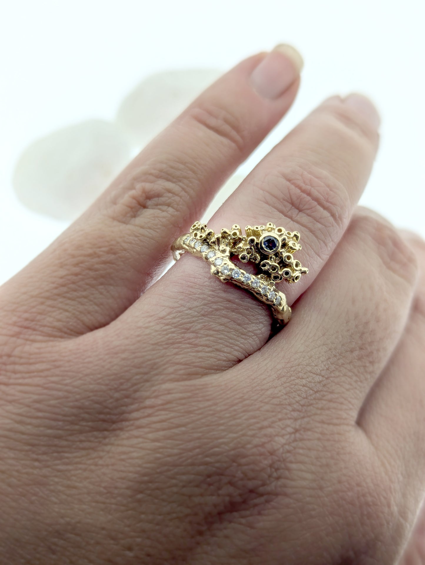 Christa Gray Spinel and Diamond Ring