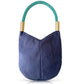 Deep Sea Blue Canvas V Bag - Large