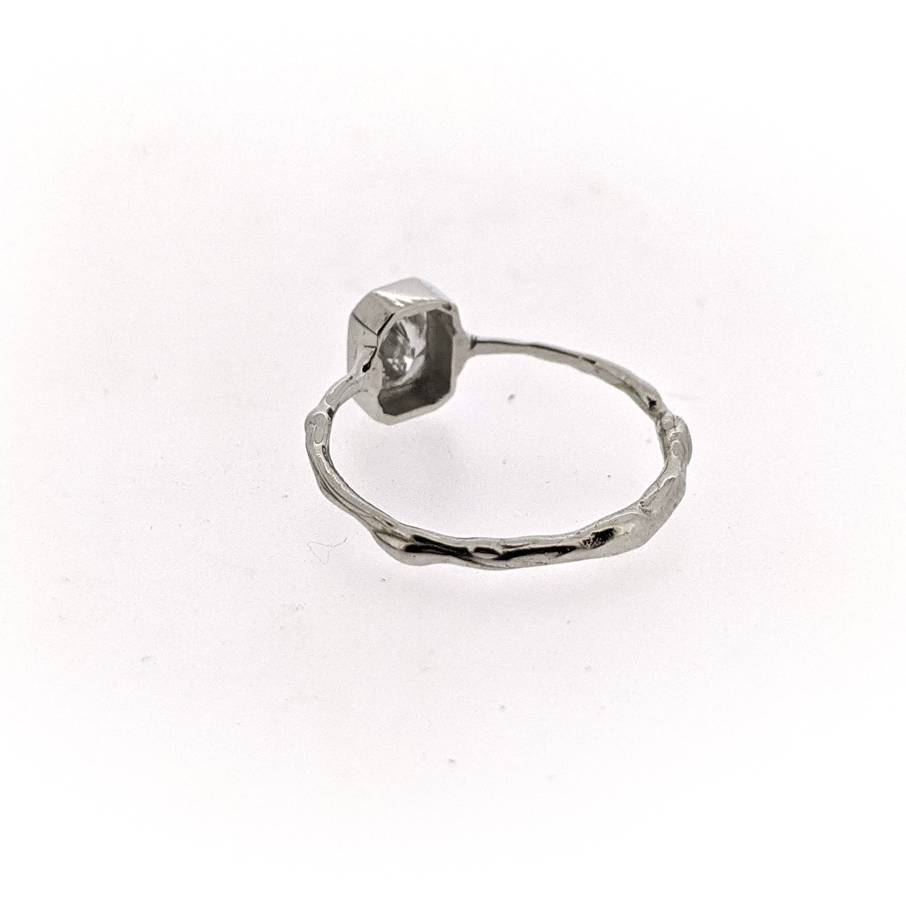 Angled view of back of AnnaBeth Diamond Ring.