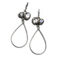 White topaz and sterling silver lever back earrings with long tear drop shaped dangle.