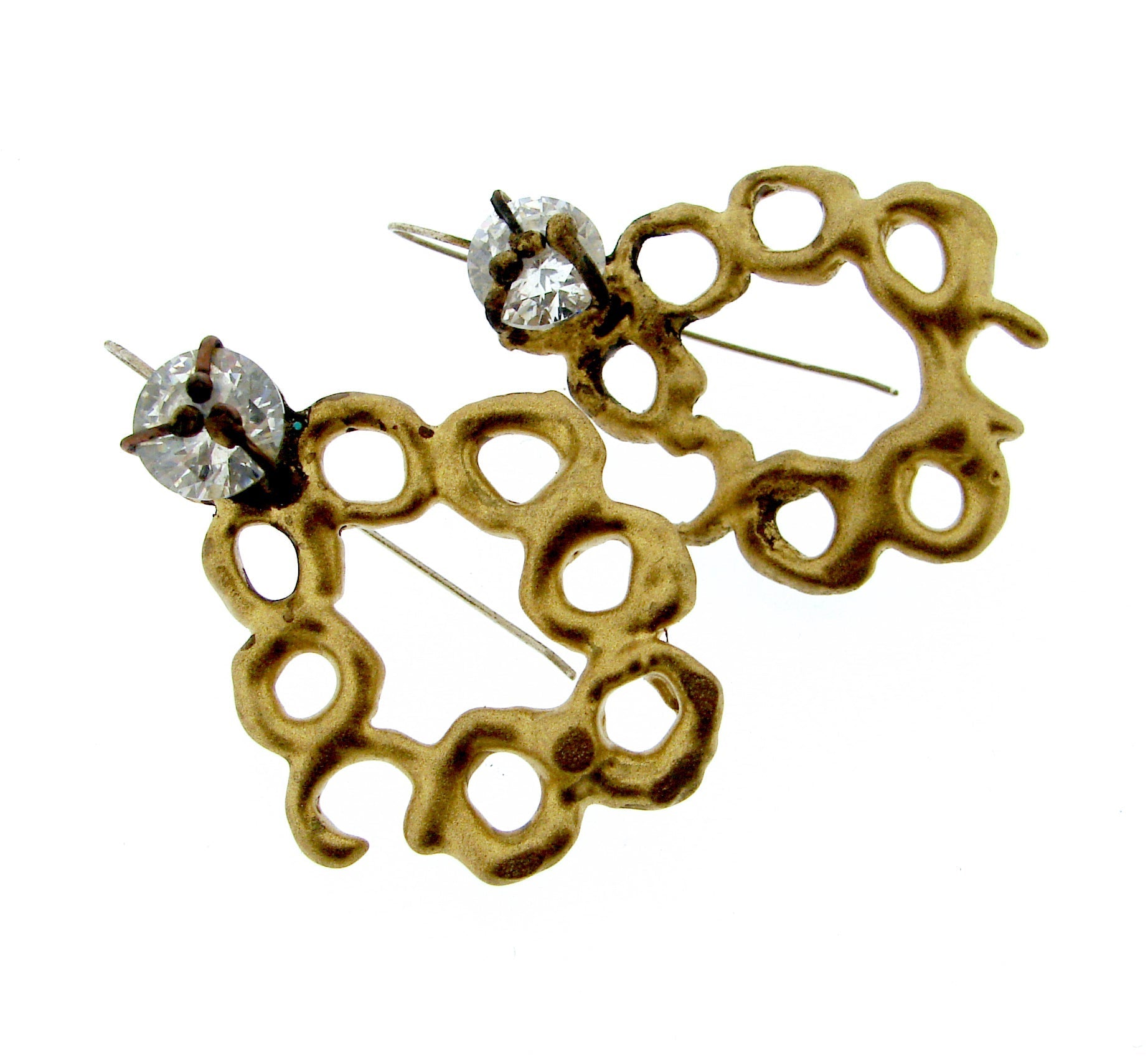 Full view of gold Kate earrings.
