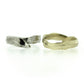 Full view of white and yellow gold Front arch Bands.