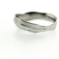 Close up view of white gold Frond Arch Band.