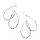 Dangle earrings featuring curved tear-drop shaped forms with an organic texture resembling a smooth twig or vine.