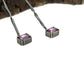Close up view of gemstones on Pink Sapphire Gina Dangle Earrings.
