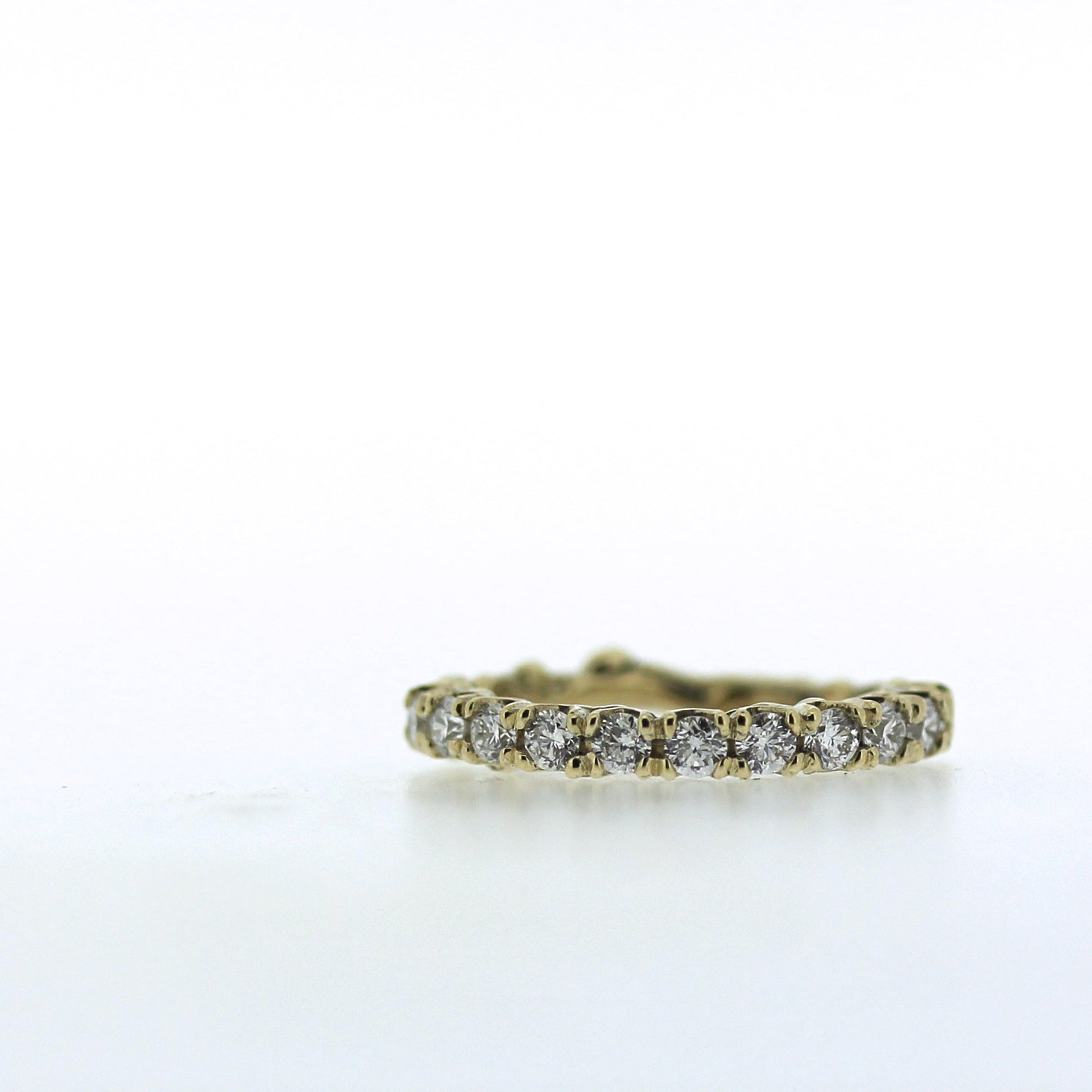 2mm diamond engagement half eternity band with unique organic texture and side viewing