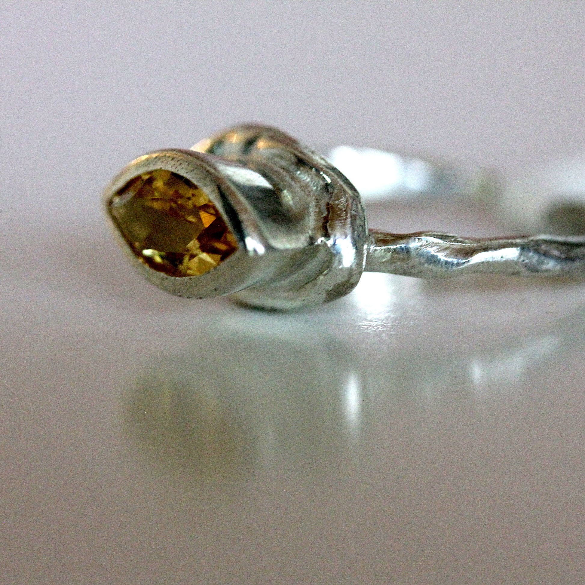 Close up view of pendant on Corinna Ring.