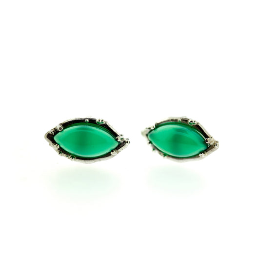 Full view of Rosa - Green Onyx earrings.