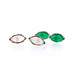 Full view of Rosa - Rose Quartz and Green Onyx earrings, one stacked in front of the other.